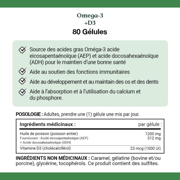 Envase de Omega-3 + D3 con etiqueta