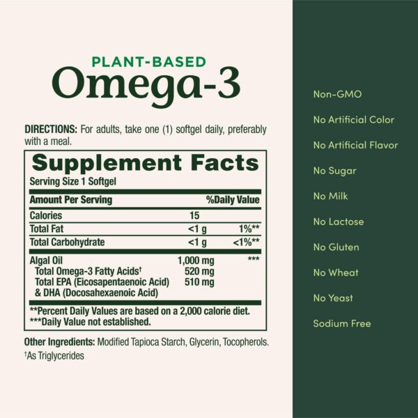 Etiqueta y frascos Omega-3 vegetal
