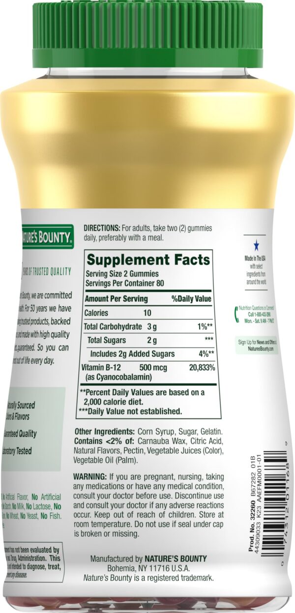 Version 1.0.0 Paquete gomitas vitamina B12 Nature's Bounty para adultos