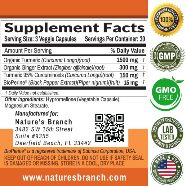 Version 1.0.0 Nature's Branch cápsulas sin OGM para soporte articular