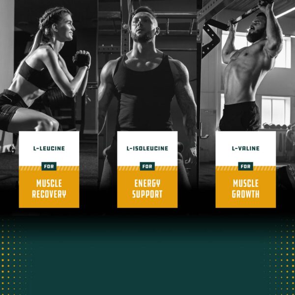 Tabletas BCAA vegano sobre fondo neutro