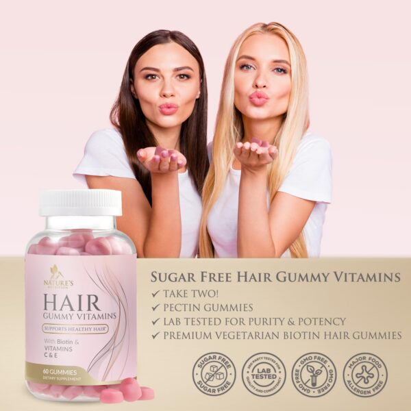 Nature's Nutrition gomitas sabor agradable para uso diario cabello