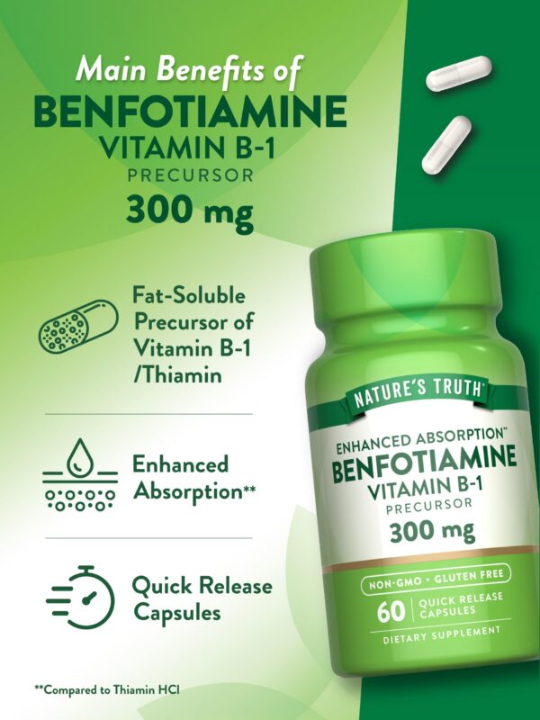 Lista de ingredientes del Benfotiamine Nature's Truth