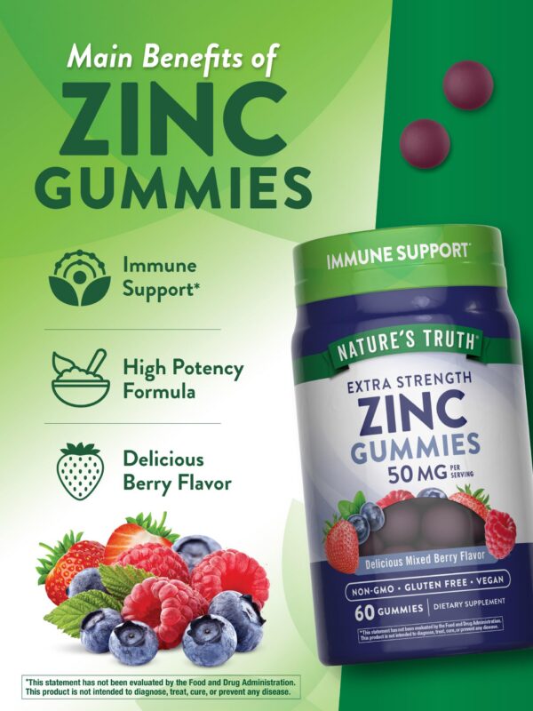 Envase de zinc gummies de Nature's Truth