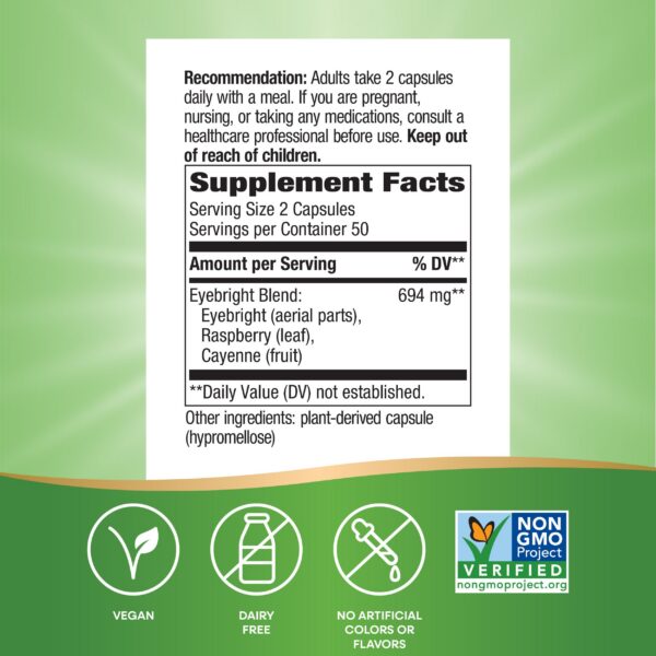 Etiqueta trasera de Eyebright