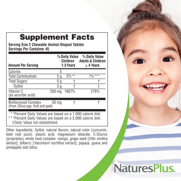 Version 1.0.0 Animal Parade Vitamina C sin azúcar tabletas sabor jugo naranja