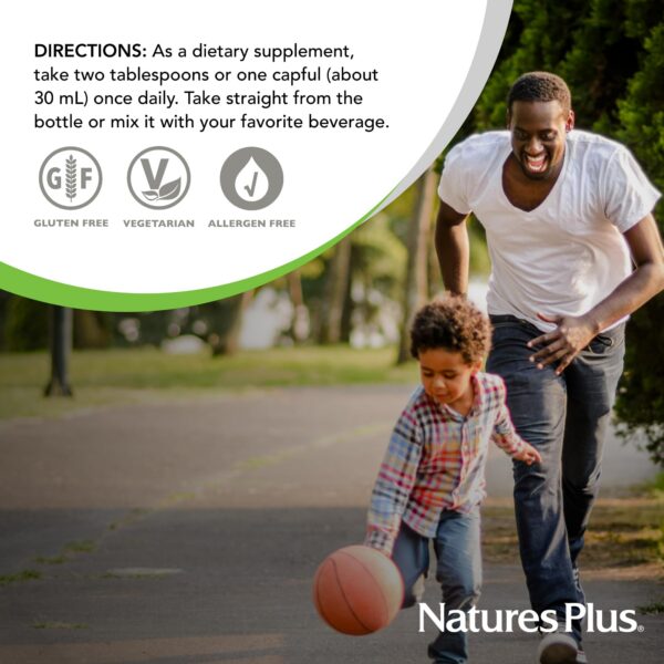 Version 1.0.0 Multivitaminico líquido NaturesPlus Source of Life Gold para salud y energía