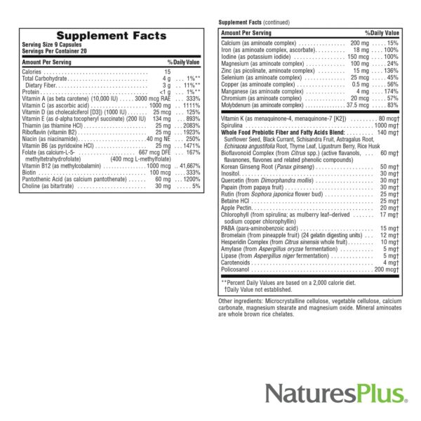Lista de ingredientes en la etiqueta