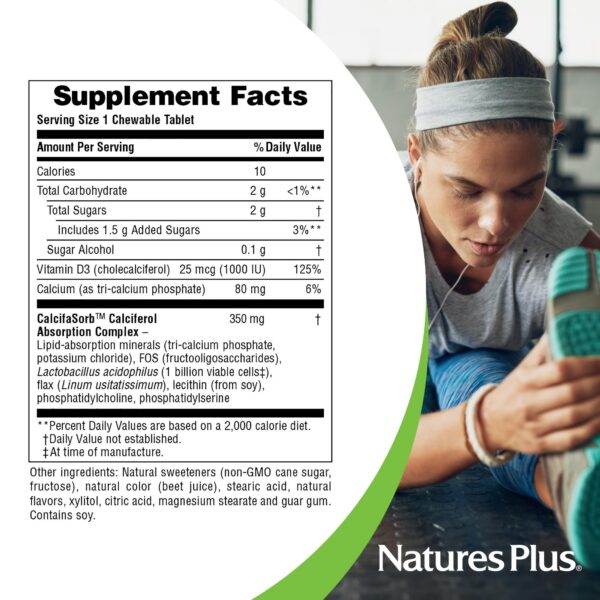 NaturesPlus vitaminas d3 para huesos y absorción