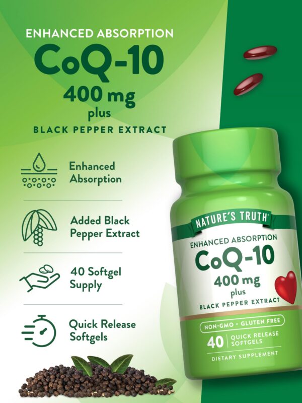 Parte superior de la caja Nature's Truth CoQ10 400 mg