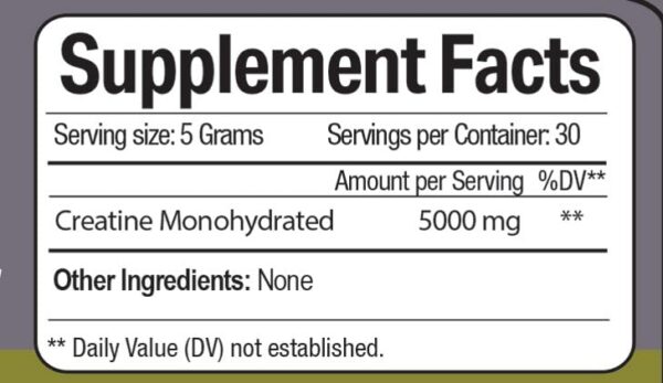 Version 1.0.0 Información de nutrición NATURGIN creatina
