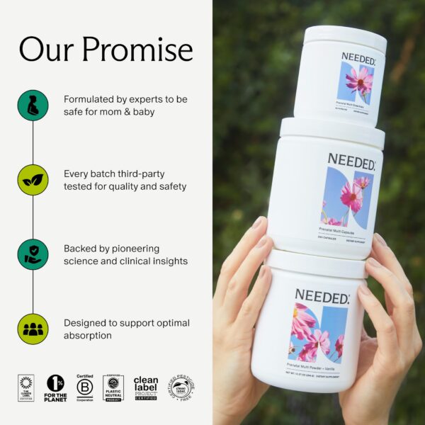 Tapa del frasco de Needed Prenatal