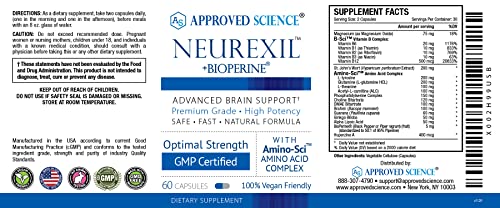Neurexil Approved Science envase trasero y suplementos