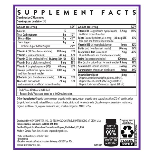 New Chapter gomitas vitamina C D3 Zinc para apoyo inmunidad niños