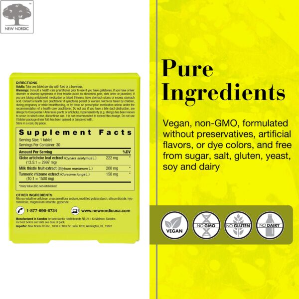 NEW NORDIC envase frontal de suplemento hepático