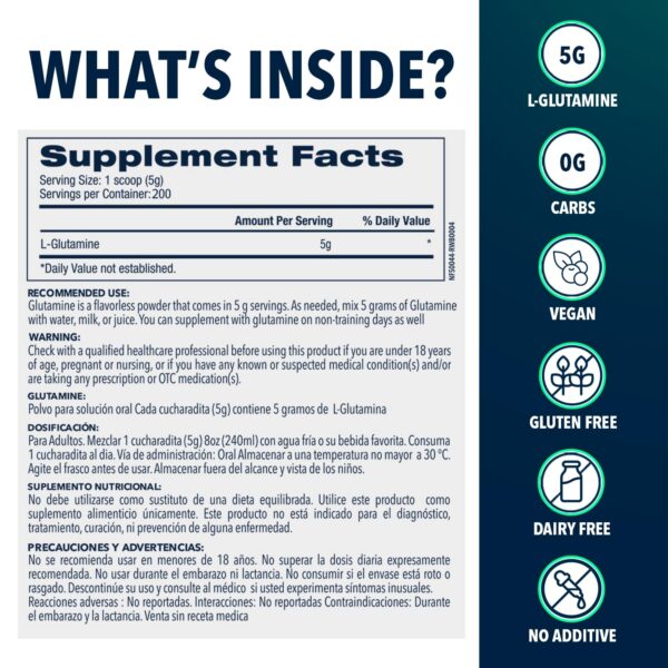 Container front label nf-sports glutamine