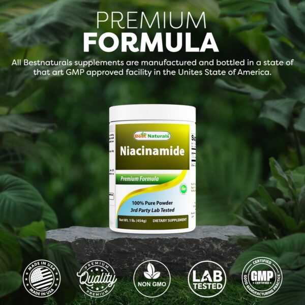 Niacinamida polvo puro sin gluten ni transgénicos