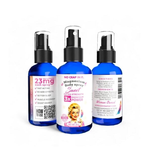 Etiqueta informativa del spray de magnesio