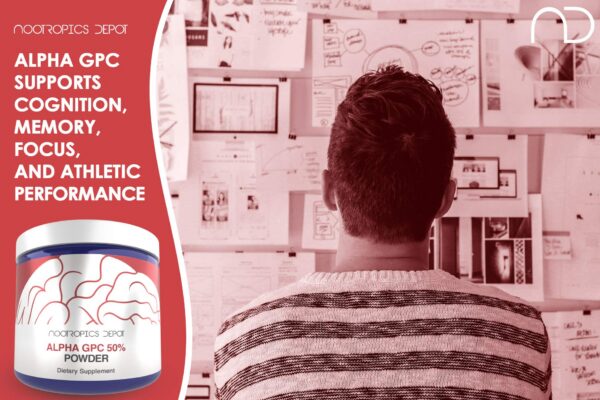 Detalle de la etiqueta de Alpha GPC en polvo