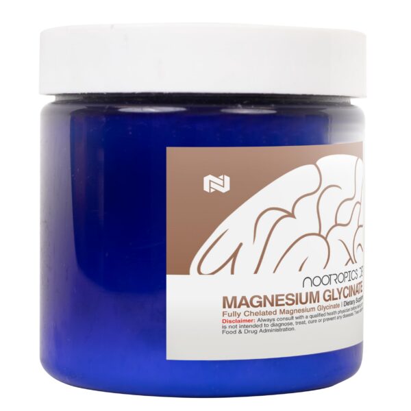 Envase y etiqueta de magnesio glicinato