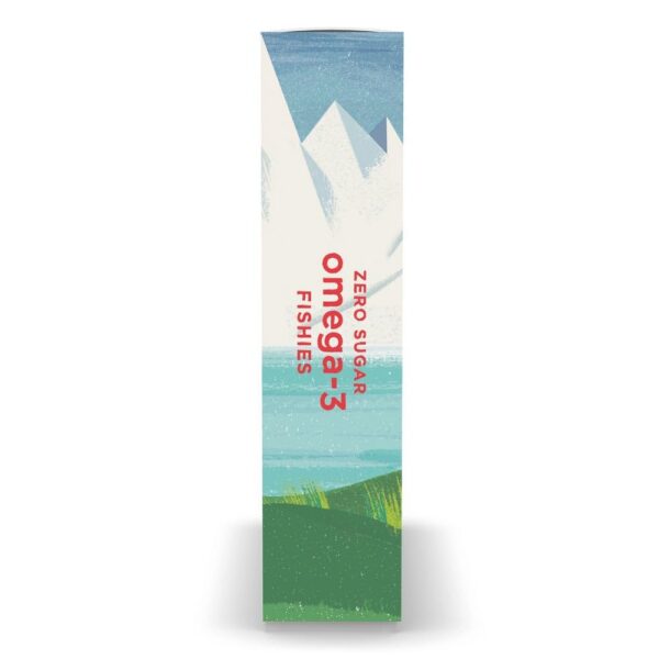 Frasco y etiqueta Nordic Naturals Omega-3 Fishies Tutti Frutti