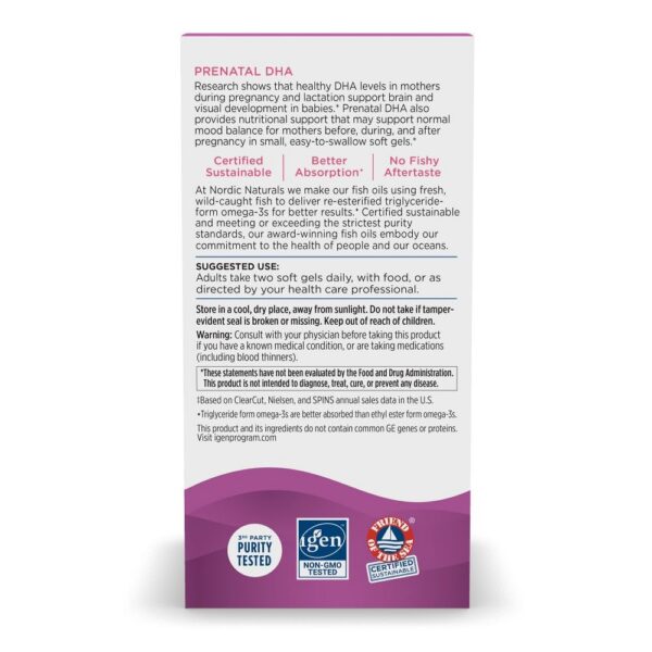 Frasco de Nordic Naturals Prenatal DHA con tapa