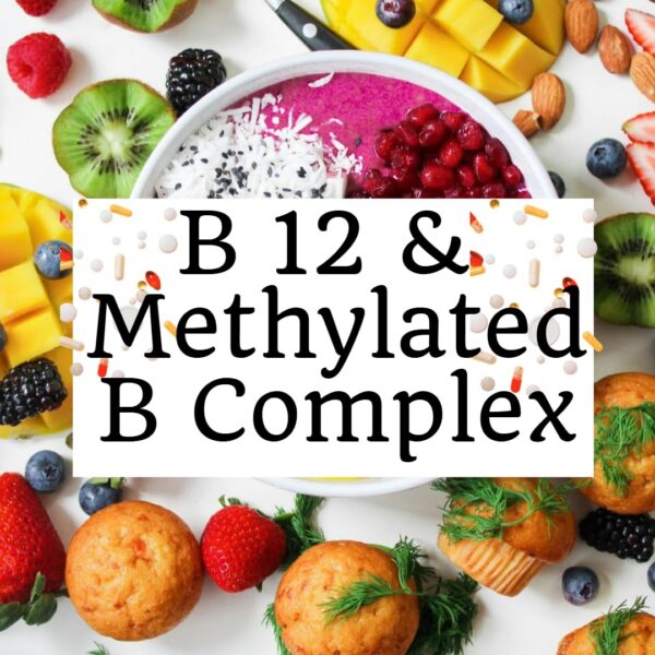 Etiqueta y cápsulas sobre fondo blanco