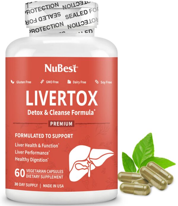 NuBest limpieza y reparación hígado etiqueta trasera