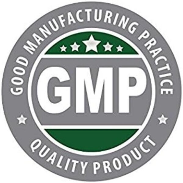 Frasco azul y etiqueta de producto