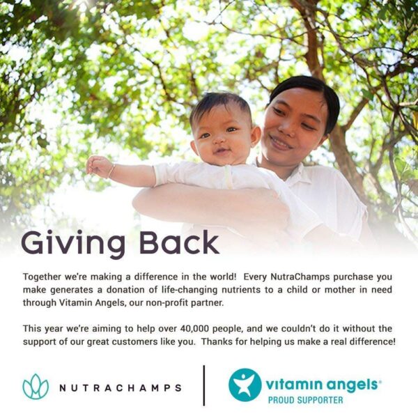 Caja y etiqueta de NutraChamps calcio vegetal