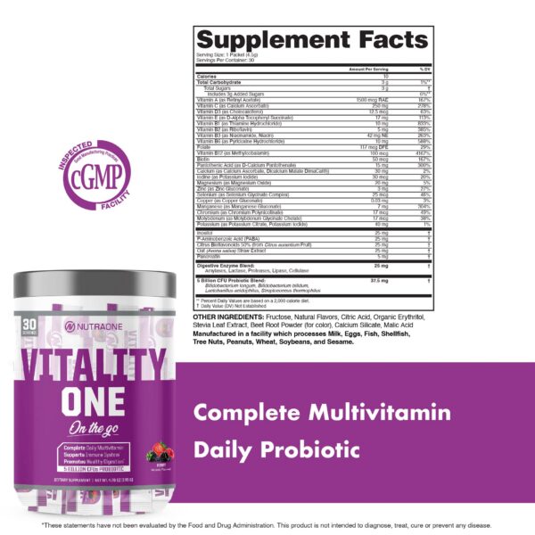 Version 1.0.0 NutraOne VitalityOne On the Go con rápida absorción