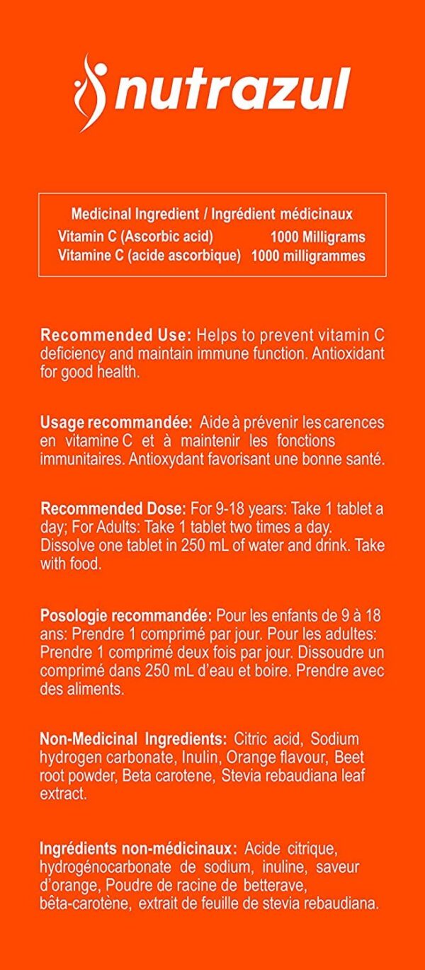 nutrazul empaque tableta efervescente vitamina c naranja lado