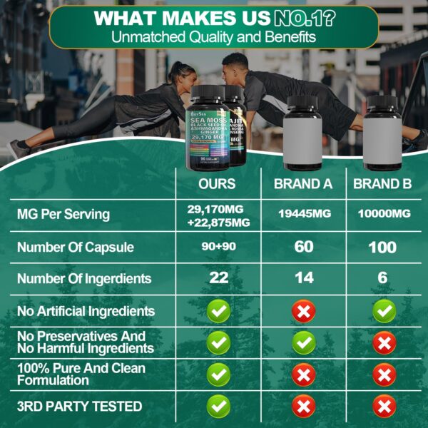 Cápsulas Boysea con Ashwagandha y Jengibre para energía y salud