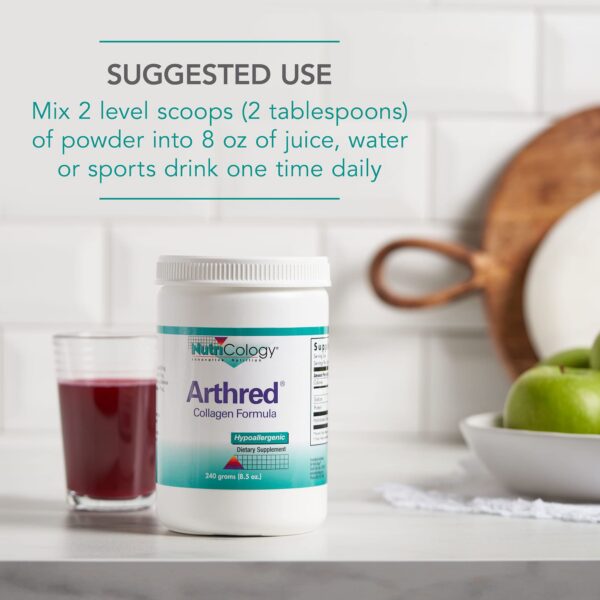 Bote de suplemento colágeno Nutricology Arthred nutracéutico