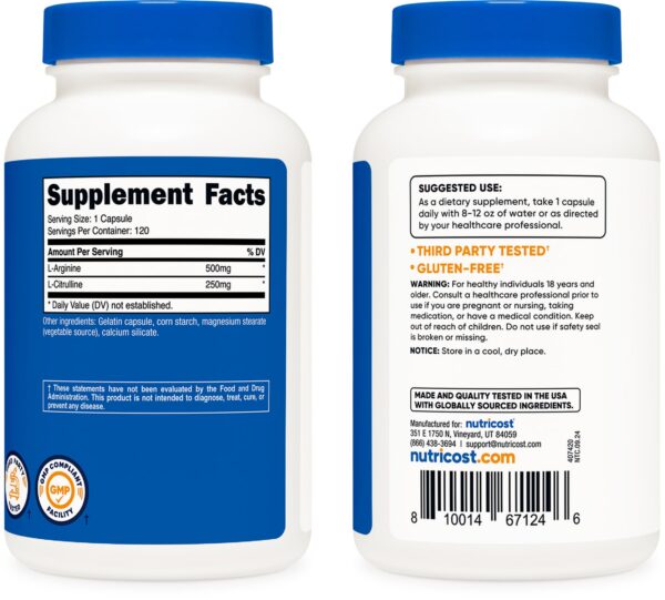 Frasco de Nutricost en fondo blanco