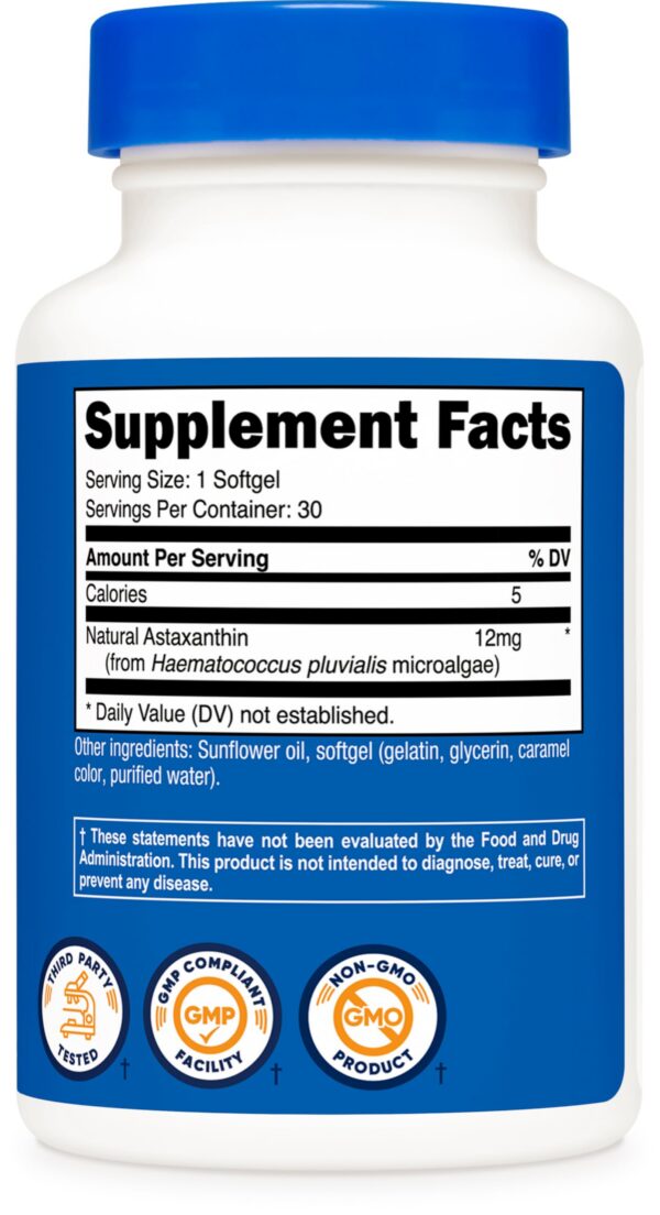 Frasco de Astaxanthin Nutricost en estante