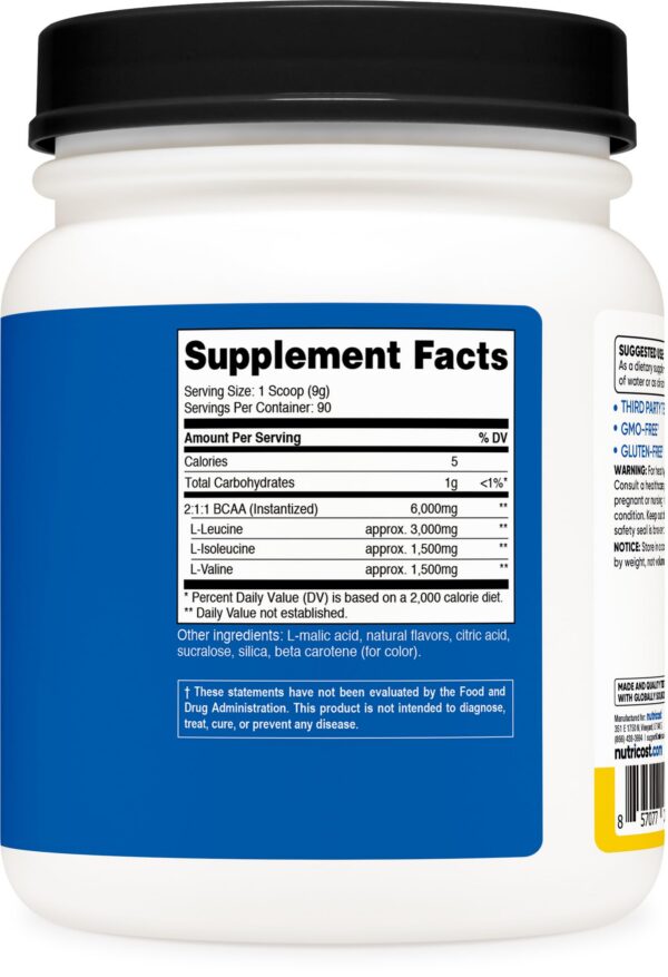Version 1.0.0 Nutricost BCAA Piña polvo detalle