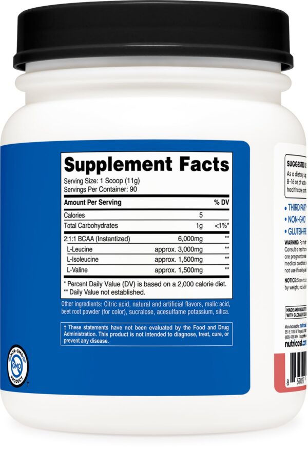 Version 1.0.0 Frasco Nutricost BCAA 90 porciones