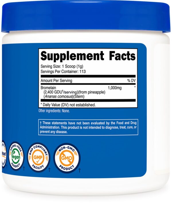 Version 1.0.0 Presentación de Bromelina Nutricost en caja