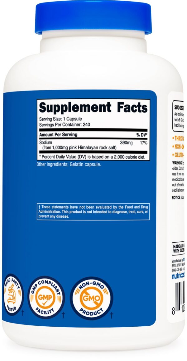 Version 1.0.0 Nutricost cápsulas sal rosa Himalaya hechas en instalación GMP