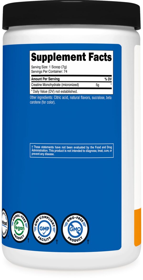 Etiqueta con información de ingredientes Nutricost