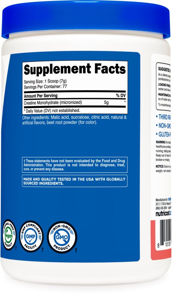 Porciones 77 de creatina monohidrata