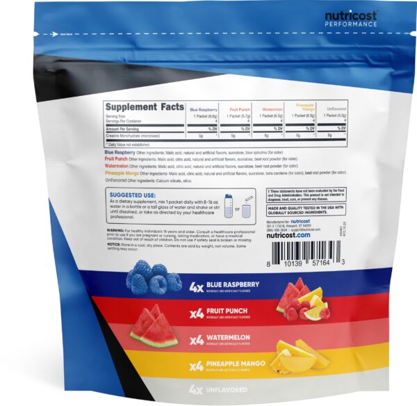 Version 1.0.0 Envase de stickpacks de creatina monohidratada