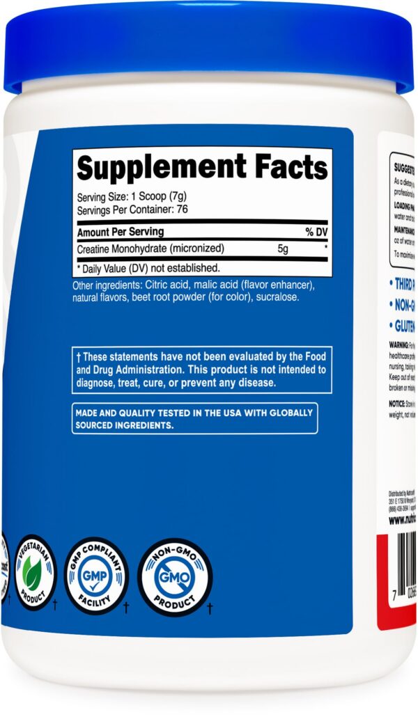 Empaque de Nutricost Creatine Monohydrate