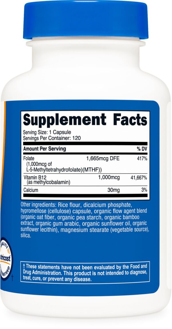 Frasco Nutricost etiqueta y cápsulas