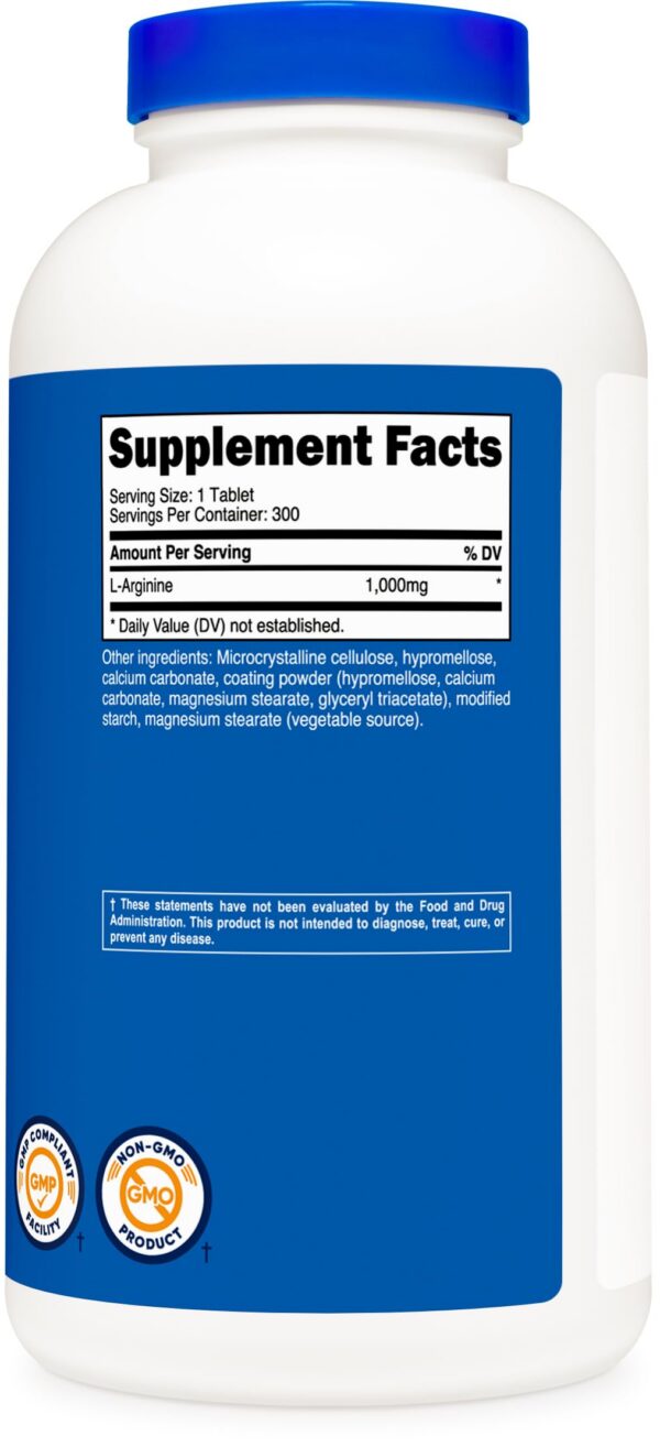 Version 1.0.0 Frasco Nutricost L-Arginina con sello GMP FDA