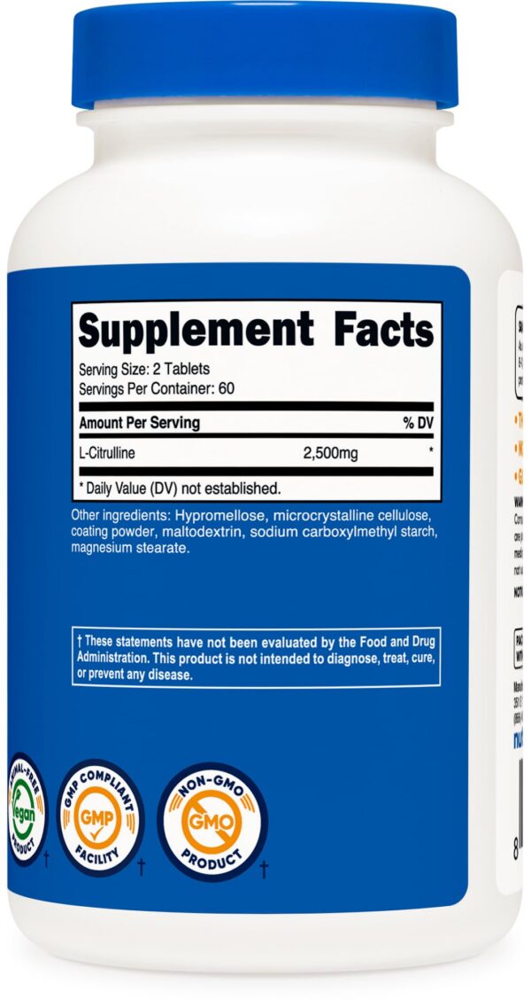 Suplemento Nutricost L-Citrulina sin gluten y sin OGM