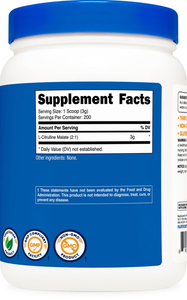 Detail de etiqueta Nutricost L-Citrulline Malate