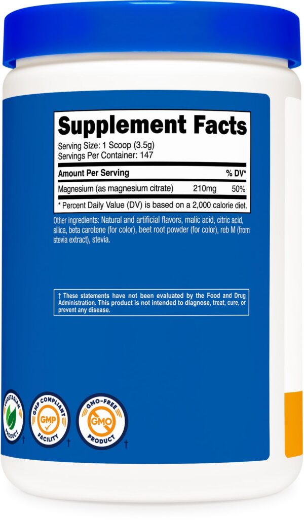 Nutricost Polvo Magnesio Citrato Etiqueta Detalle