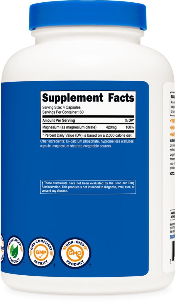 Version 1.0.0 Etiqueta y frasco de Nutricost Magnesio Citrato